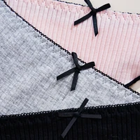 3Pcs Women's Thong Low-rise Panties Solid Color Cotton Lingerie Sexy Thongs Fashion Casual Underwear Comfort Fit Women's Tangas 4