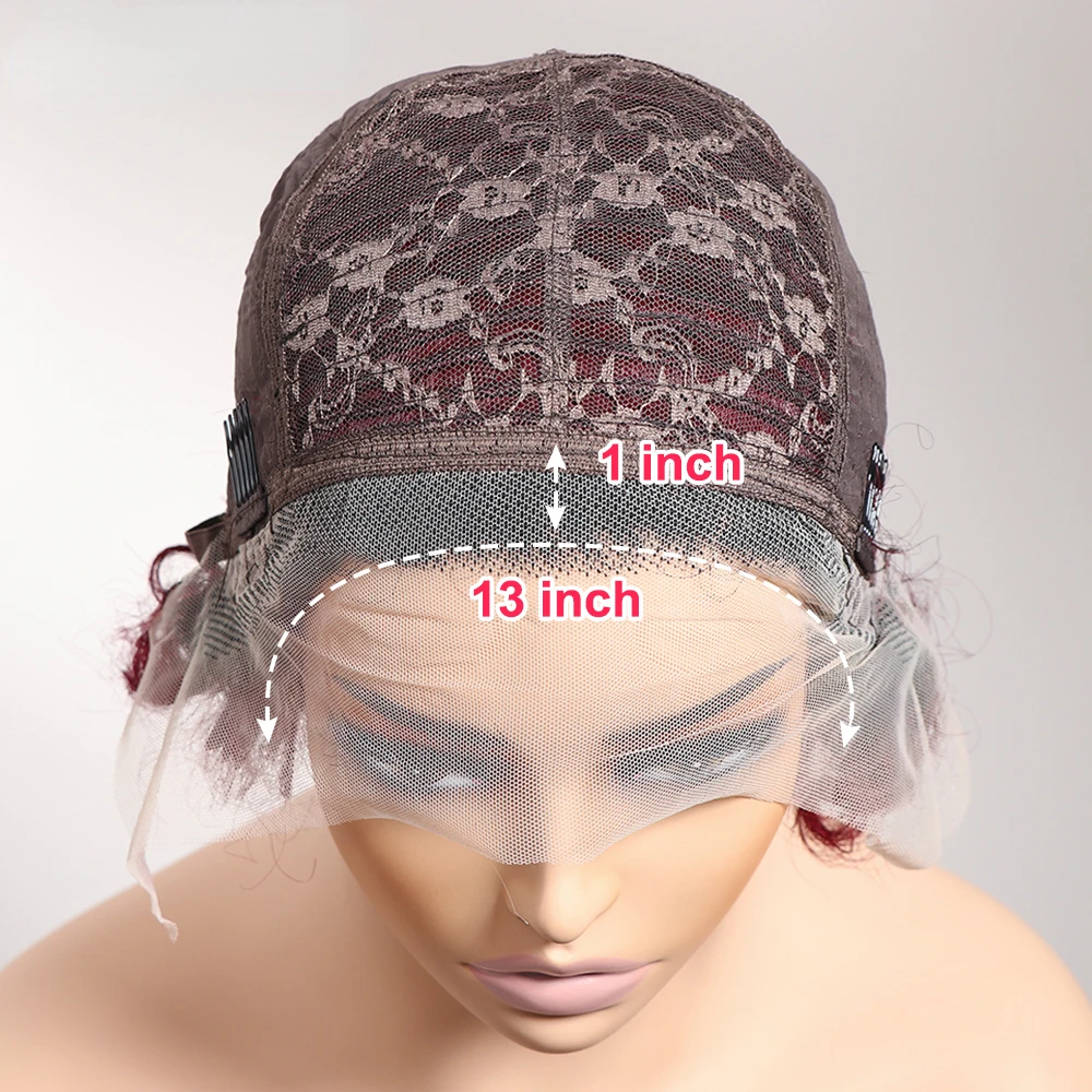 Pixie Cut Wig Curly Wave Wig 13x1 Transparent Lace Front Human Hair Wigs Short for Women 150% Density 6Inch