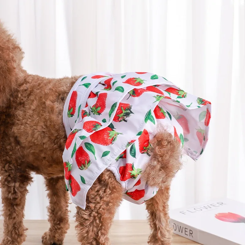 Waterproof Polyester Female Dogs Underwear Breathable Small Puppy Physiological Pants Velcro Strap Washable Girl Chihuahua Dress