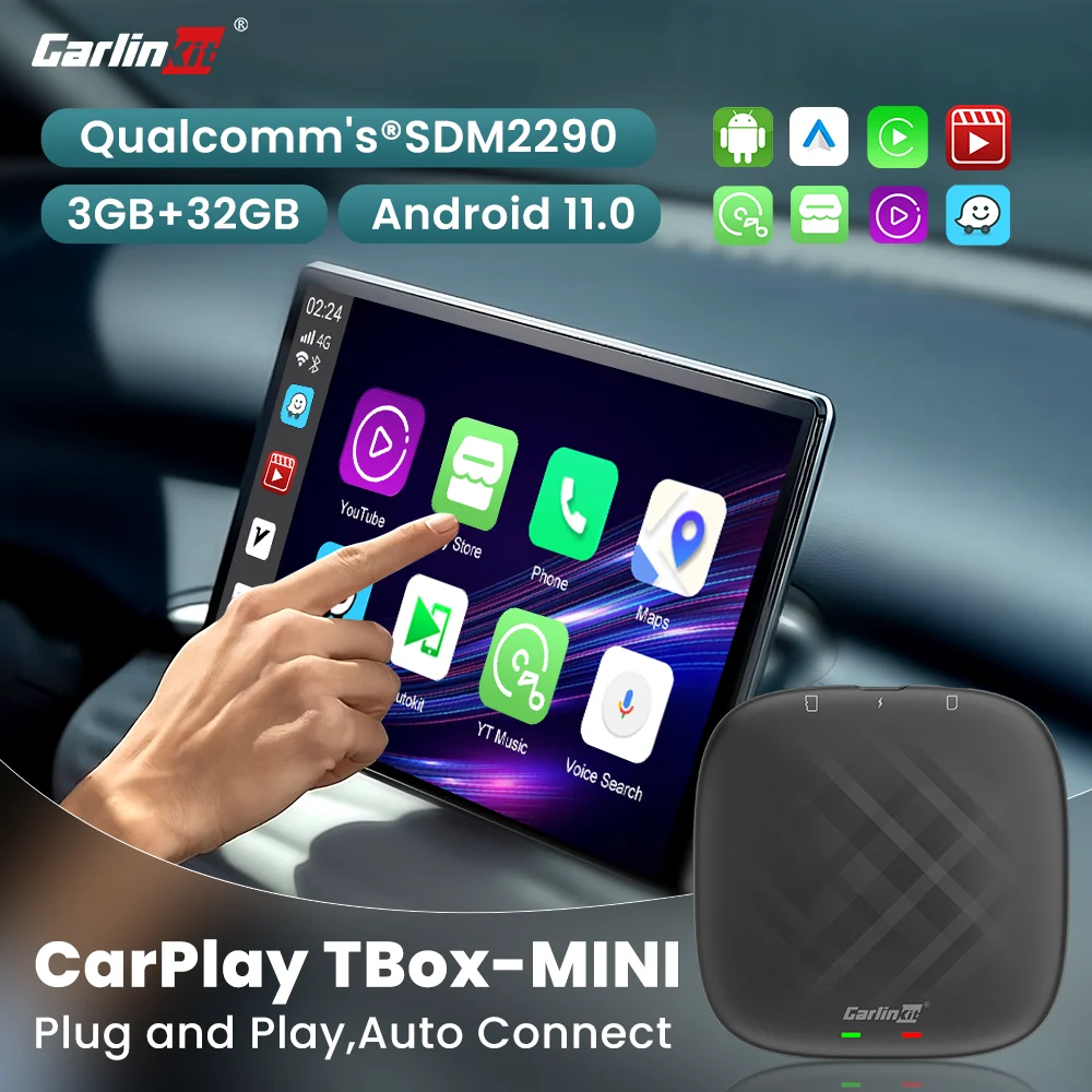 Carlinkit Android 11 Ai Box CarPlay беспроводной Android авто для Netflix YouTube Spotify GNSS Toyota Mazda Vw Jeep 4G LTE