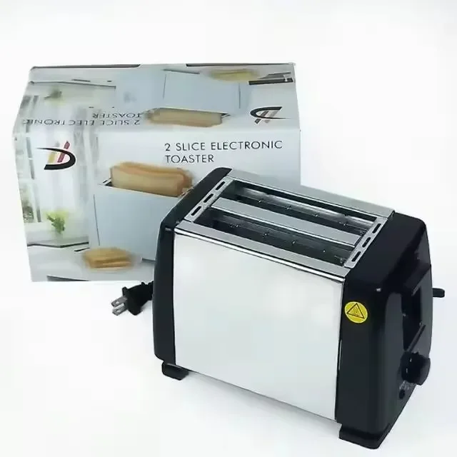 Hot Sale Electric 2 Slice Stainless Steel Pop Up Bread Toaster for Home Use Shut Off Function Bread Baking Machine with 6 Gears 3