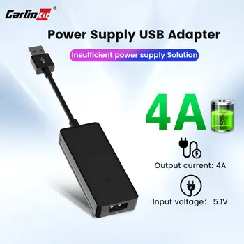 CarlinKit USB 전원 공급 어댑터, 자동차 액세서리, 4A 출력, 전원 공급 장치 솔루션, 카플레이, 안드로이드 TV 박스와 함께 작동 상품 이미지