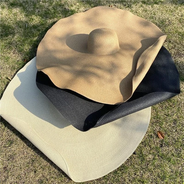 80cm/90cm Super Large Brim Straw Sun Hats Women Summer Tourism Hat For Women  For Travel Ladies Beach Shading Sunscreen Overside - Sun Hats - AliExpress