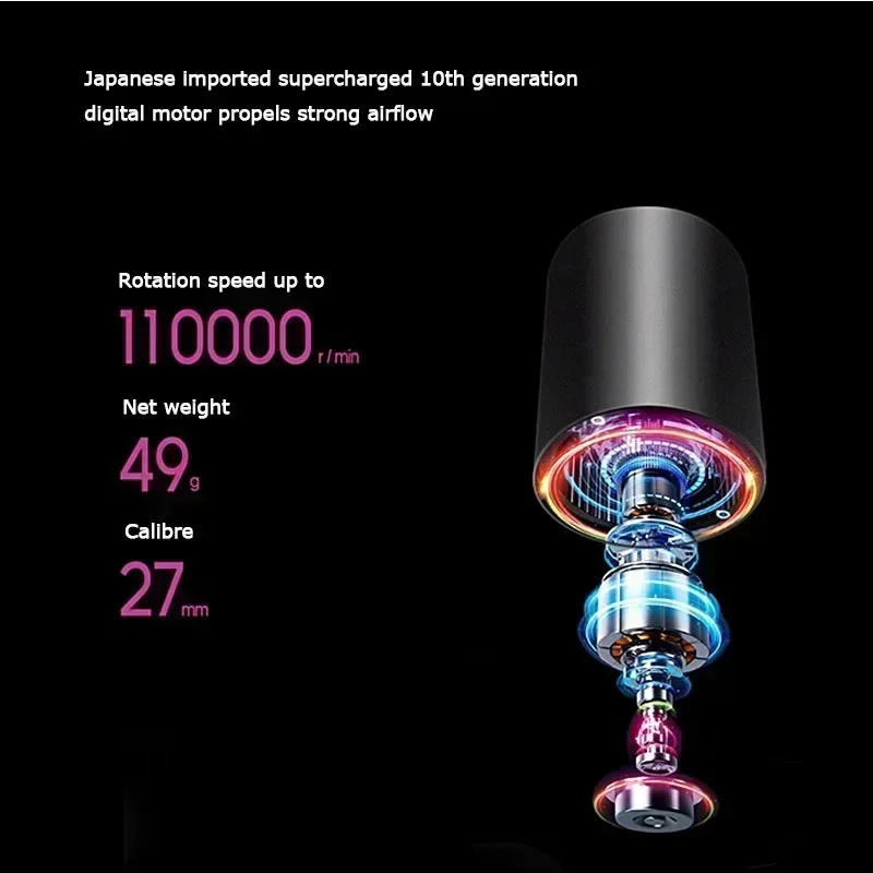 2.7m Hair Dryer Anion 110000rpm Hair Care High-Speed Hairdryer Noise Reduction Constant Temperature Hot Cold Wind Dryer hair dryer