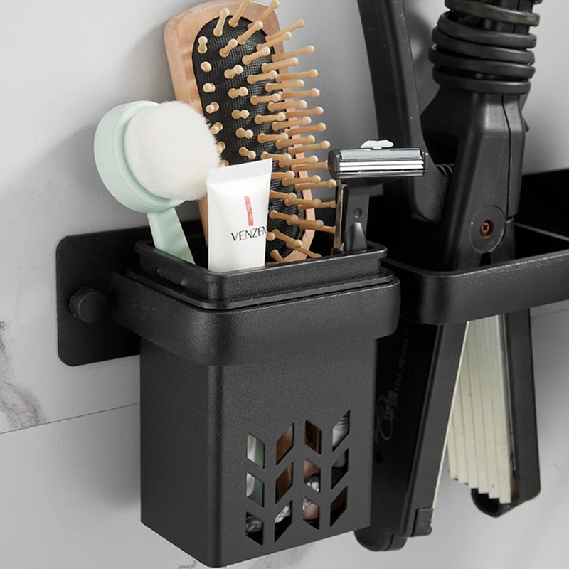 Wall Mounted Hair Dryer Holder Hair Straightener Stand Rack