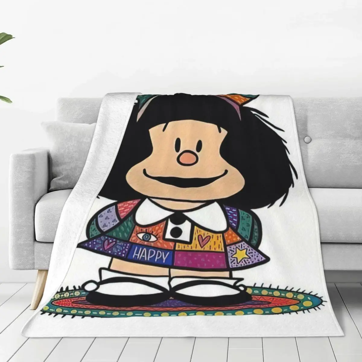 

Mafalda Flannel Fleece Blanket For Kids Teens Adults Soft Cozy Warm Fuzzy