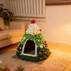 Finished Product Christmas Tree Cat Nest Cat House/ Winter Warmth Closed Security Cat Bed Weave Pet Tent No Need To Make고양이 굴 4