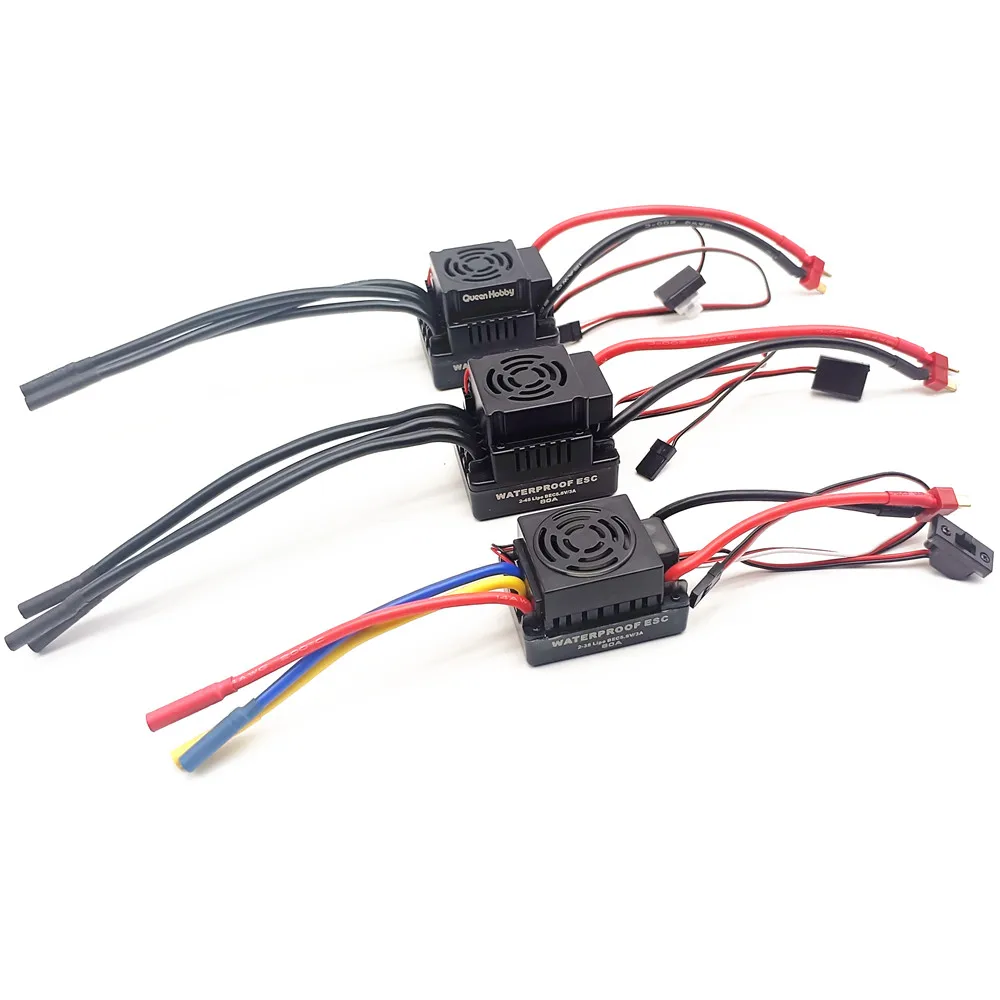 Vue détaillée du contrôleur Brushless 120A avec prises XT60 et T Plug