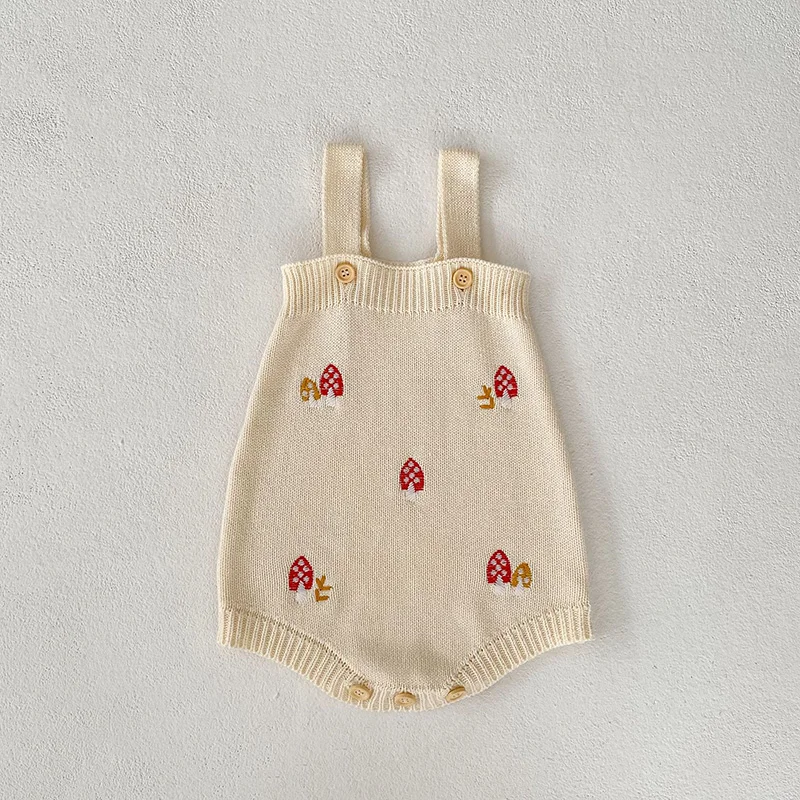 Autumn Baby Girls Embroidery Sweater Suspender One Piece
