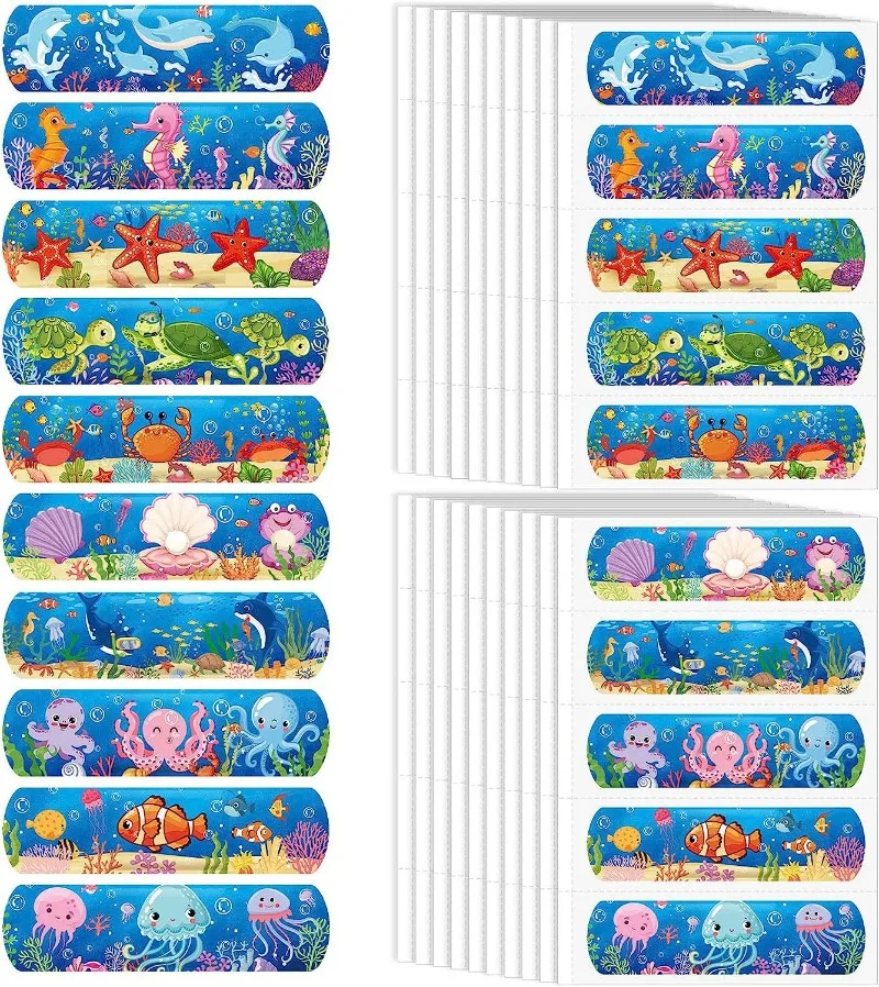 50pcs/set Cartoon Band Aid Cute Plasters for Kids Wound Dressing Patch First Aid Strips Adhesive Bandages Waterproof Woundplast 2