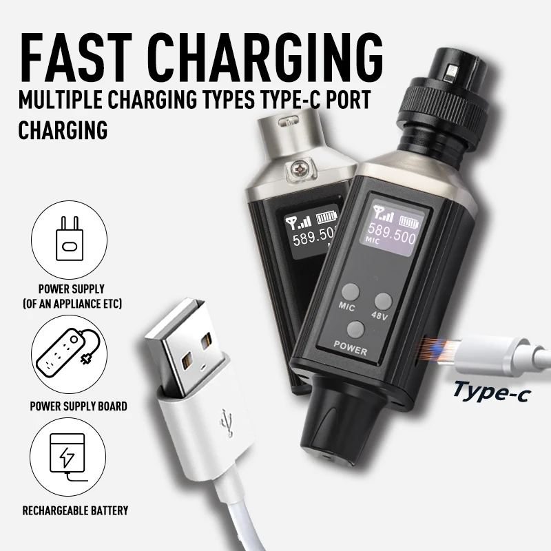 TONOR Microfono Senza Fili, UHF Sistema Microfonico Dinamico a Doppio