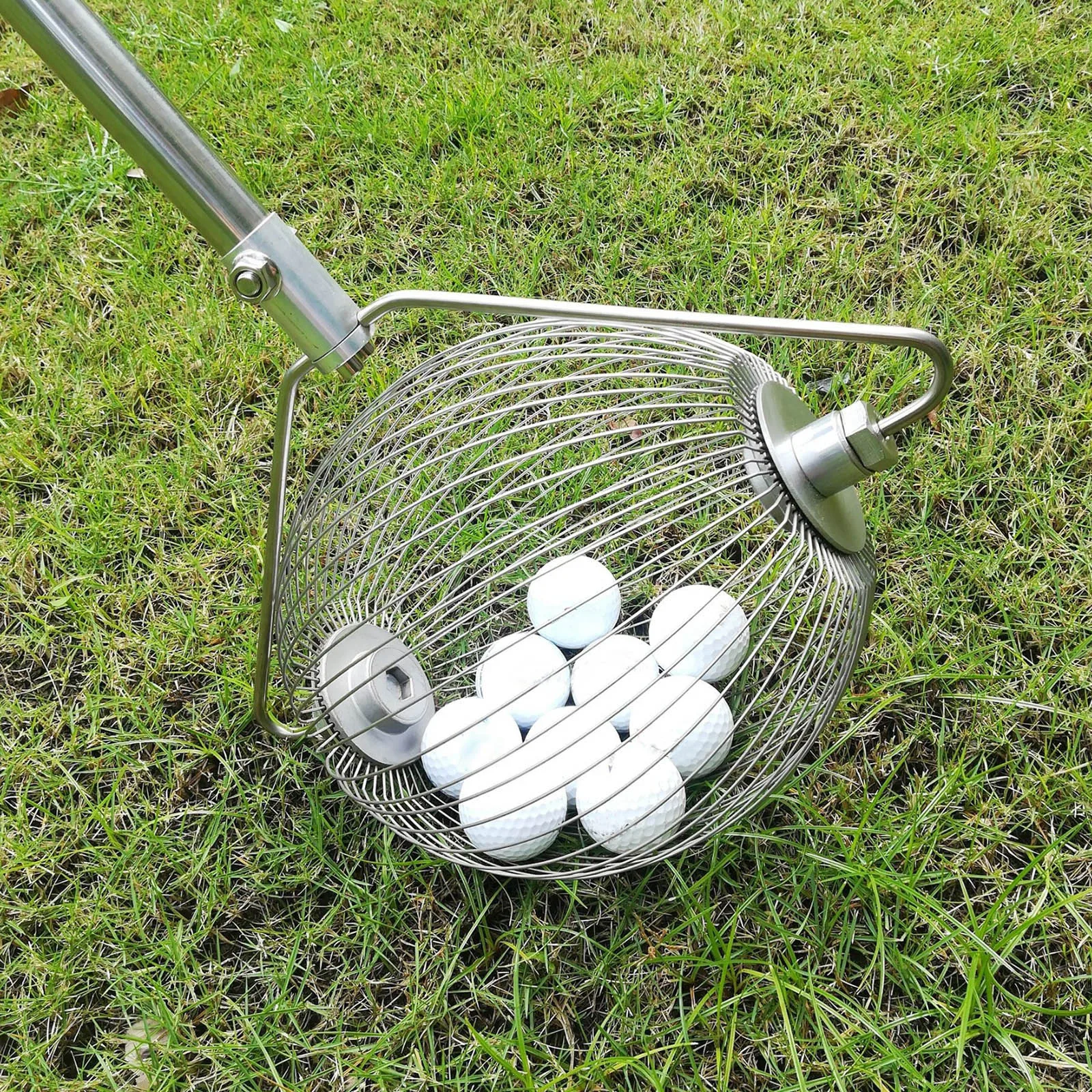 Adjustable Length Tennis Balls Collector Picker Portable Roller Pick-up Basket Easy Picking