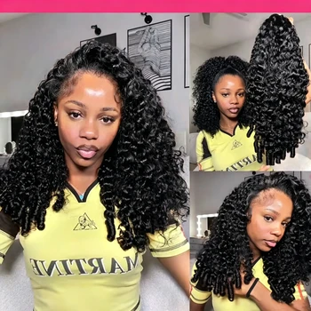 13x4 13x6 Raw Burmese Curly Lace Frontal Wig Human Hair Pre Plucked 200 250 Density Wig Human Hair Spiral Burmese Curly Hair Wig 1