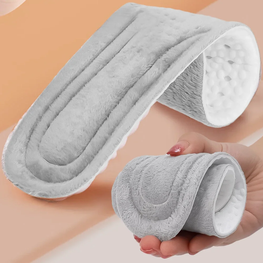2 Paar selbsterhitzende Thermo-Sport-Einlegesohlen, Winter, warm, Plüsch, Fußgewölbeunterstützung, weich, bequem, für Füße, geruchshemmend, Schuhpolster für Männer und Frauen – Detail 5