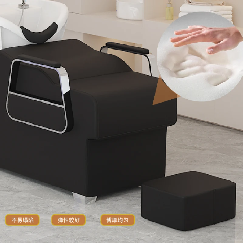 Reclining Spa Shampoo Chair Salon Hair Stylist Black Support Shampoo Chair Professionals Kids Shampoobett Home Furniture