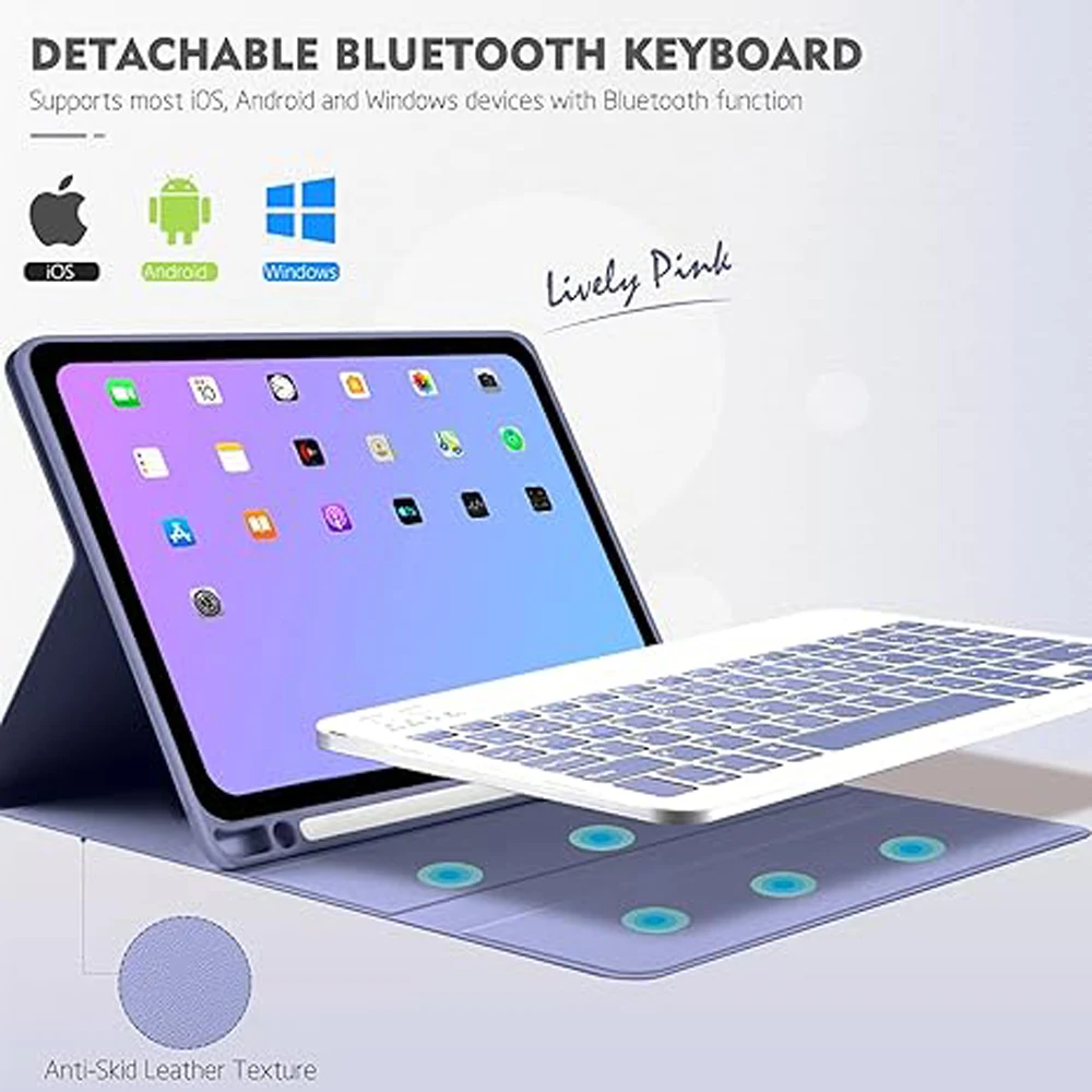 Premium Tablet Case with Detachable Keyboard and Pencil Holder, 9.7 Inch