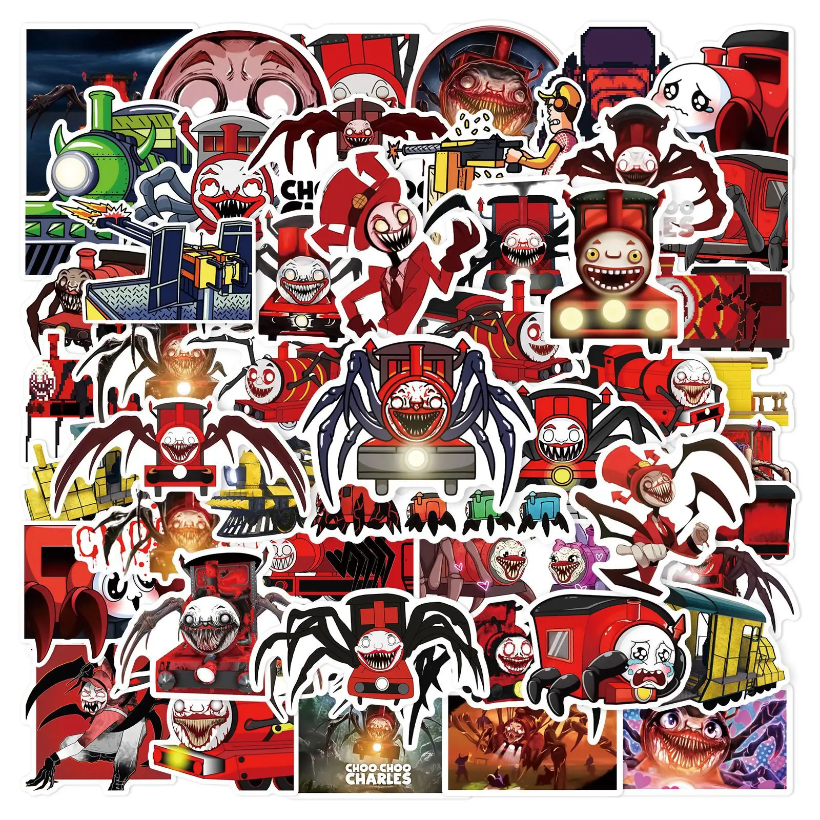 

10/30/50pcs Charles Small Train Game Cartoon Graffiti Stickers Phone Skateboard Motorcycle Helmet Flat Waterproof Diy Stickers