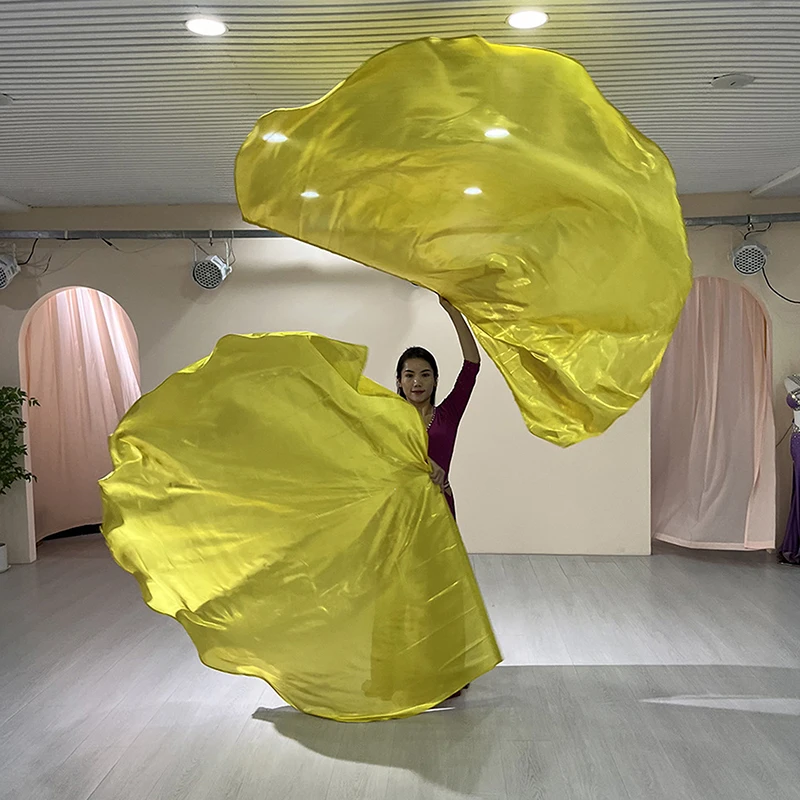Dance Props Flag With Telescopic Sticks 140*140cm Multiple Colors Belly Dance Semicircle Flags Performance Props Accessories