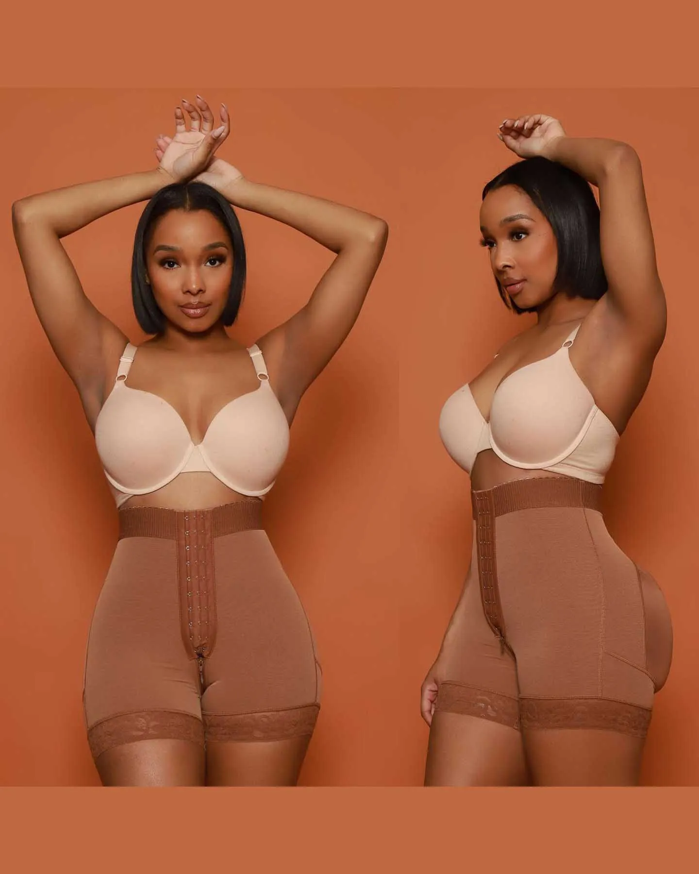 

Women's Corset Bodyshaper High Compression Garment Abdomen Control Double Bodysuit Waist Trainer Open Bust Shapewear Fajas