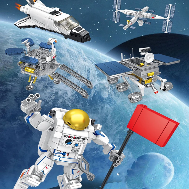 

Astronaut International Space Station Model Building Blocks Brickheadz Rocket Shuttle Kits Figures Spaceship Plane Bricks City