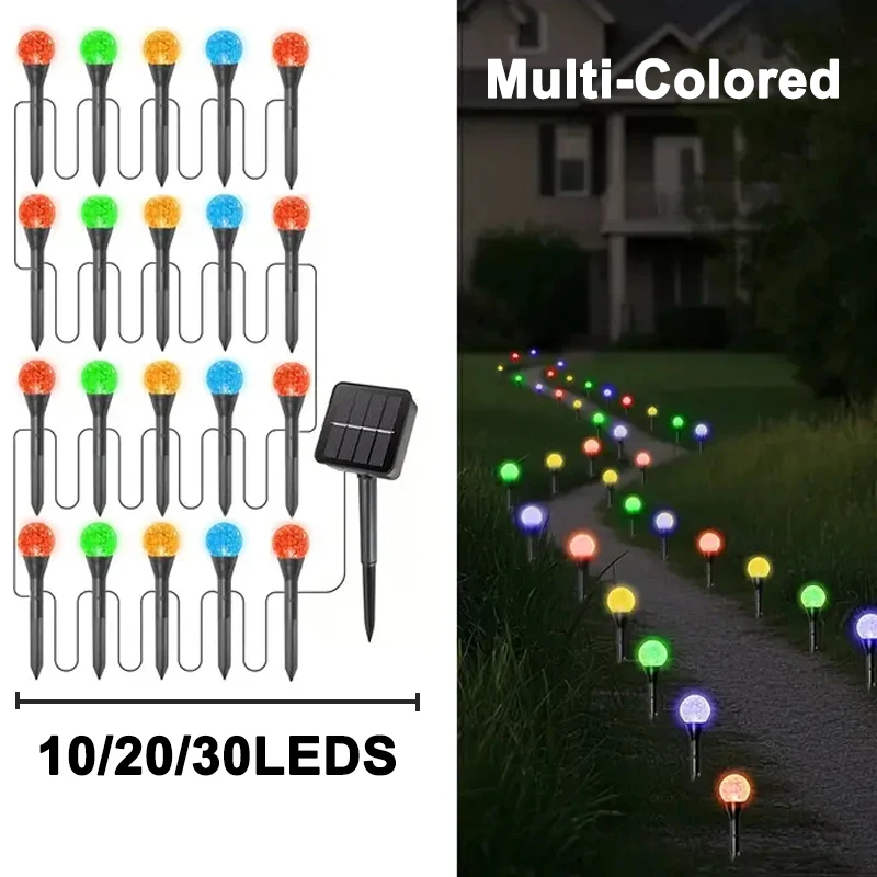 ตัวเลือกสินค้า ไฟประดับโซลาร์เซลล์ LED ลูกบอล 30 ดวง 8 โหมด