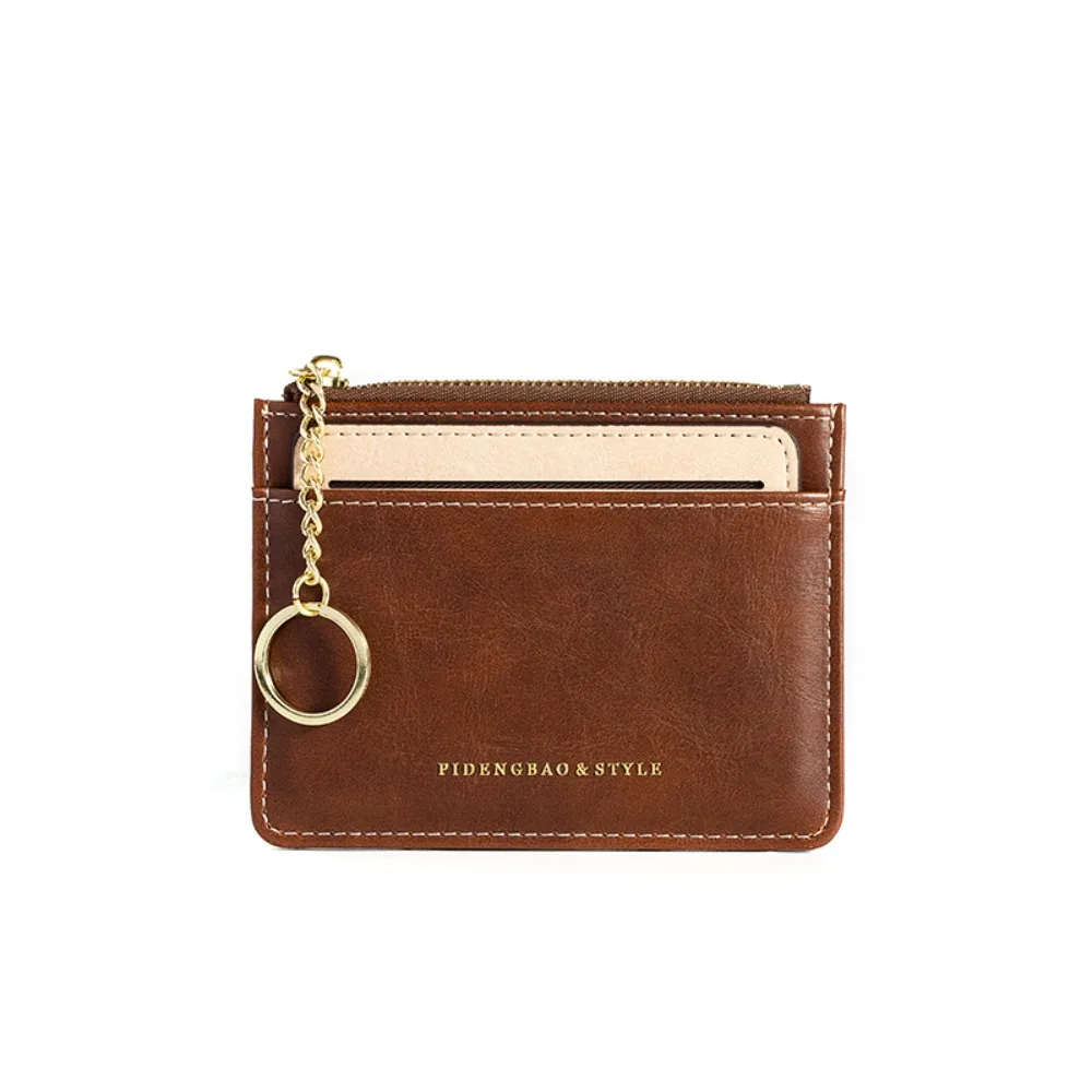 Ultra-thin Small Bank Card Multi Card Slot Holder Wallet Women Men Credit Bag Male Holder Solid Leather Wallet