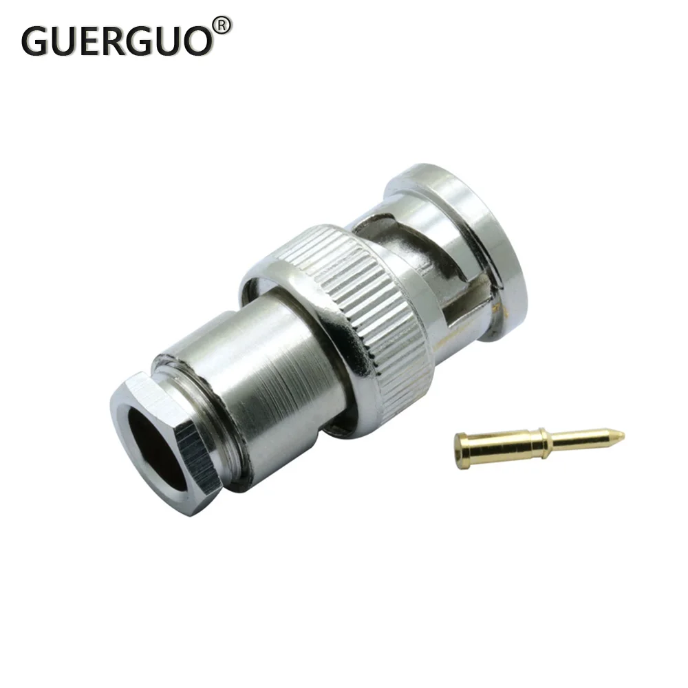 

2Pcs BNC Male Clamp CCTV Accessories RG58 RG RG59 RG6 Security RF Coaxial Coupler Video BNC Connector Adapter RF Convertor