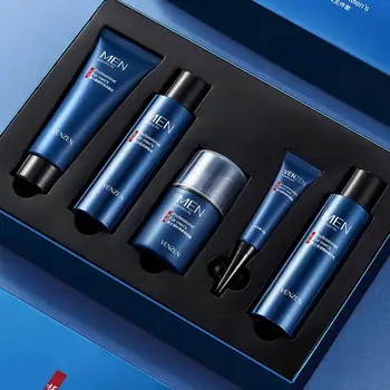 VENZEN 남성용 스킨 케어 키트, 얼굴 청소, 얼굴 클렌저, 여드름 치료, 블랙헤드 리무버, 수화 얼굴 마스크, 남성 스킨 케어 세트