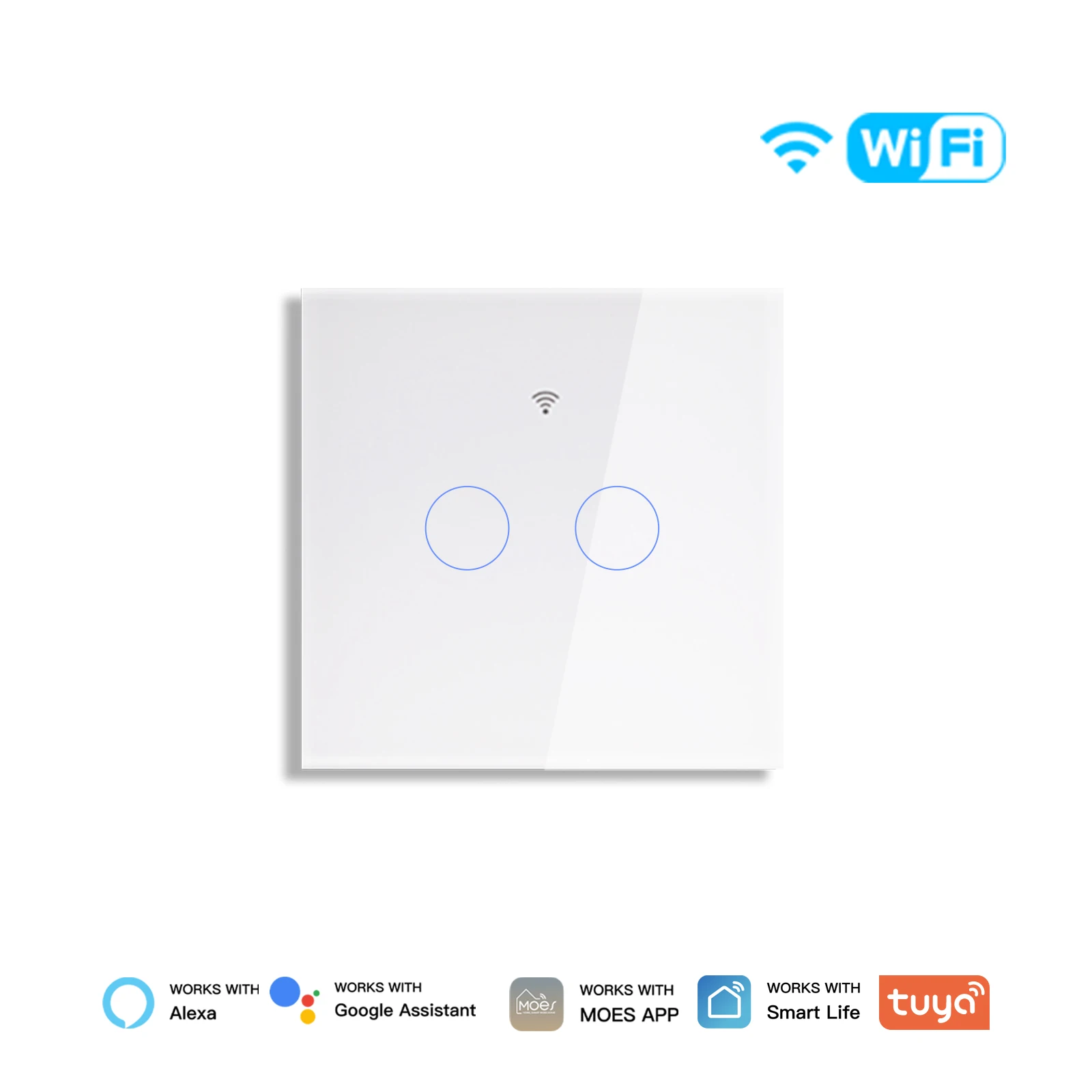 MOES Tuya WiFi مفتاح الإضاءة الذكي الزجاج اللمس سل...