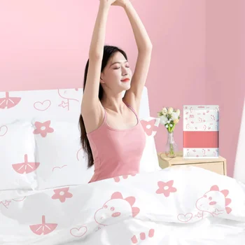 1/3 Pack Set Includes (1 Pillowcase + 1 Bed Sheet + 1 Duvet Cover) Disposable Bed Sheet, Duvet Cover, Pillowcase, Thickened Hotel Travel Bedding, Dirt-Resistant, Easy to Carry, a Blessing for Those Who Are Hygienic, No-Wash, Sterilized, Safe to Use, Comfortable and Breathable 1