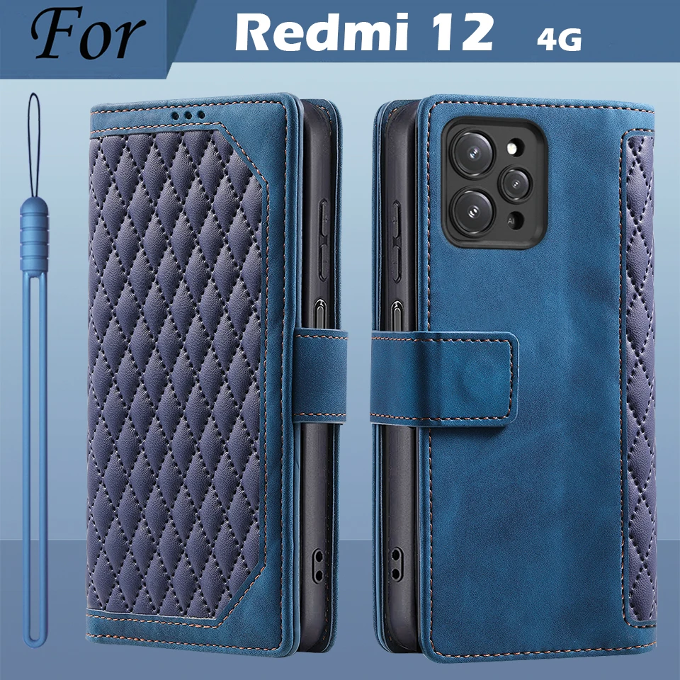 For Xiaomi Redmi 12 Phone Case Redmi 12 Cover Shockproof flip leather case for Xiaomi 4G case magnetic wallet Book etui