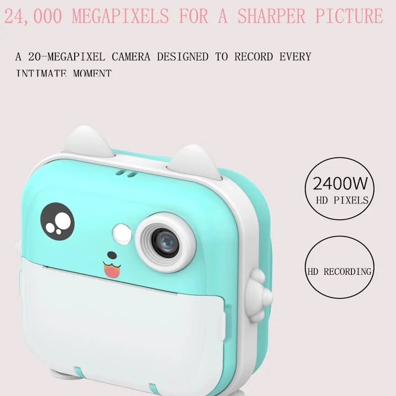 Digital Camera Kids Instant Print Camera Children's Digital Photo Video Camera with Thermal Printer Child Birthday Gift Toy for Boy Girl
