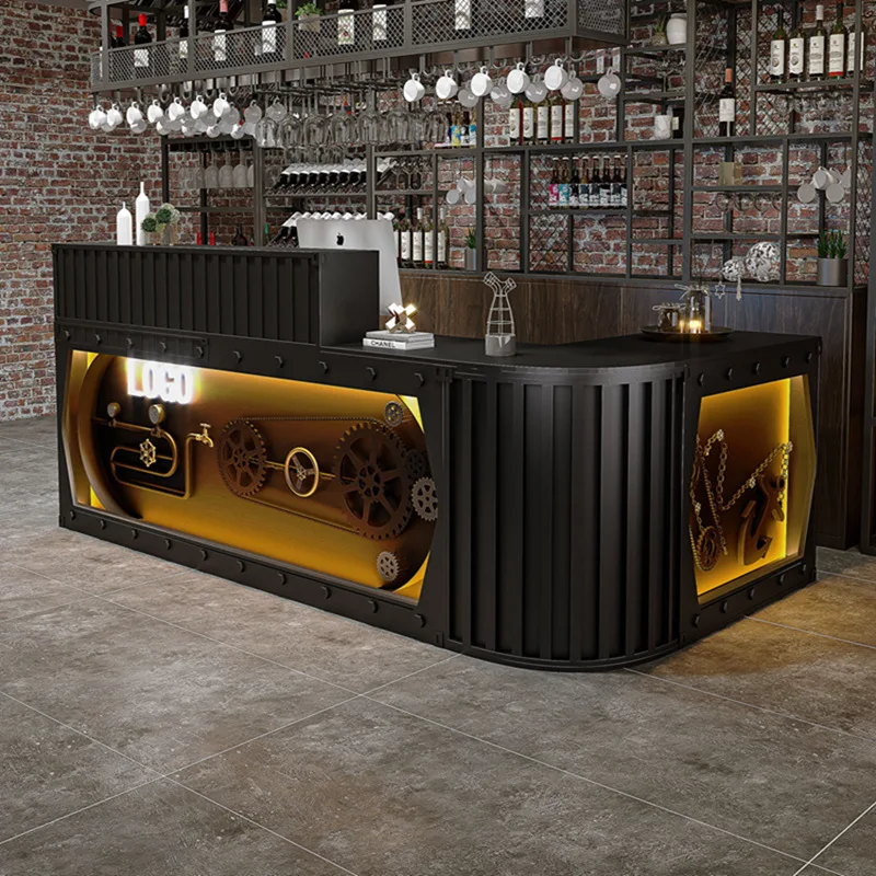 Retro Industrial Style Checkout Page Store Restaurant Reception Desk Bar Table Bar Corner Milk Tea Shop Counter Simple