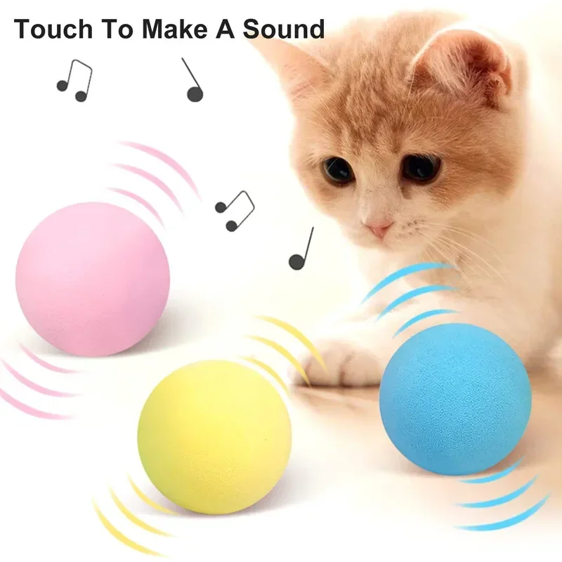 

Smart Cat Toys Interactive Ball Smart Touch Bird Frog Cricket Sound Balls Pets Chewing Playing Toy Catnip Cat Training Supplies