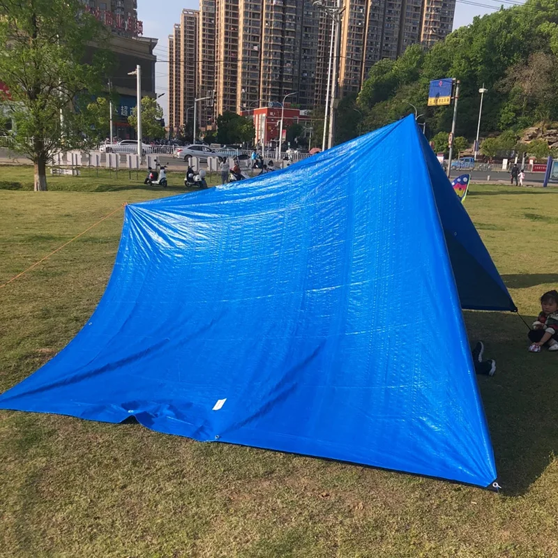 PE Tarpaulin Waterproof Camping Shelters 4x3M Thicken Rainproof Sunshade Outdoor Canvas Garden Sunshelter Outdoor Car Tarp
