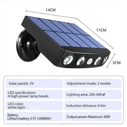 Enhanced Solar - Powered Motion Sensor Outdoor Security Light - 2Pcs (4LED)