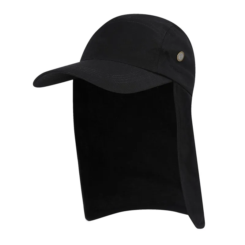 S48b7bc2018f44fa59d75d90683d7c797j Unisex Fishing Hat Sun Visor Cap Hat Outdoor UPF 50 Sun Protection Sun Hat Removable Ear Neck Flap Cover for Hiking Fishing Caps Mallzona