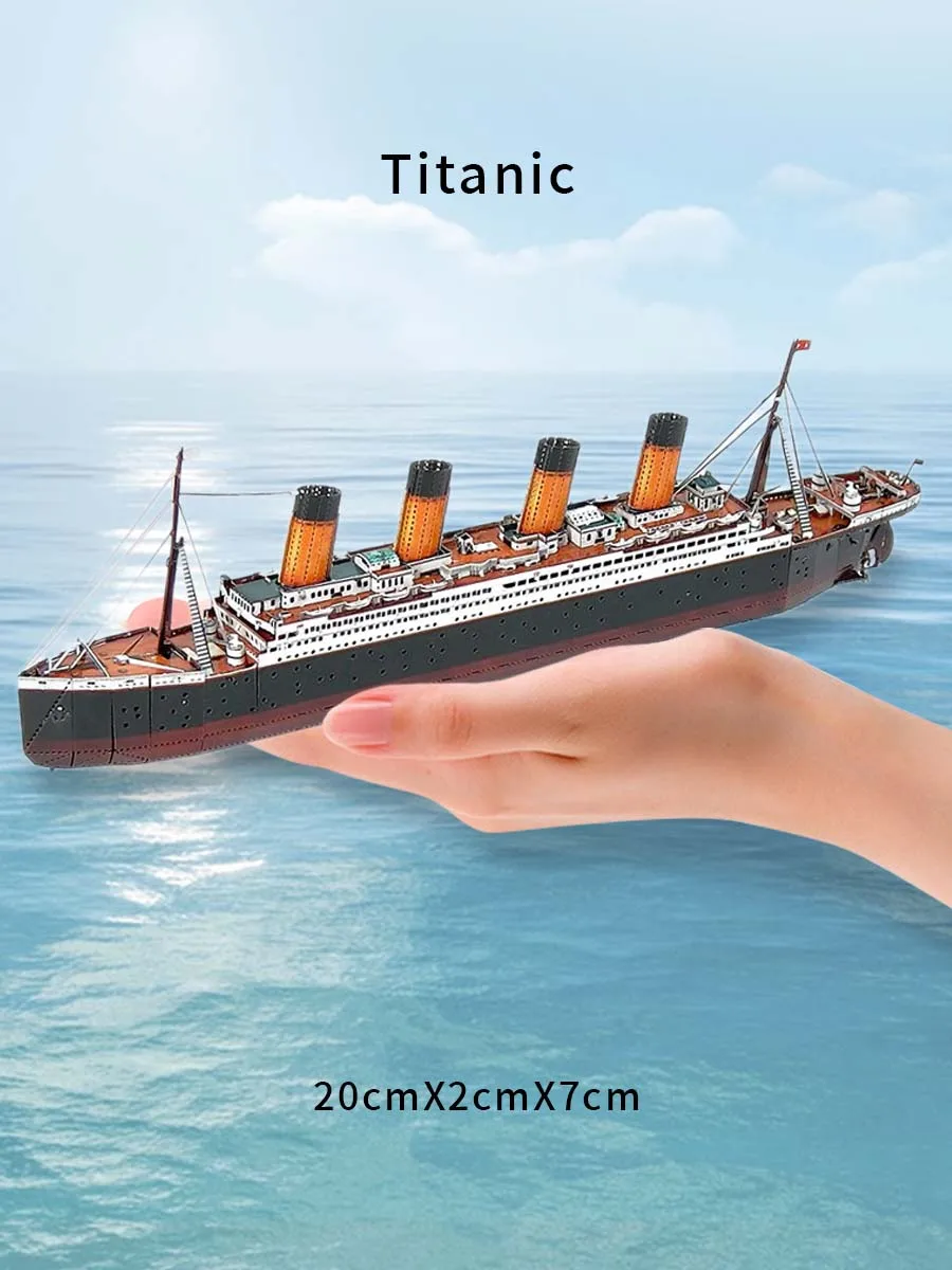 It is a puzzle gift of 3D metal jigsaw Titanic model ship cruise craft 4