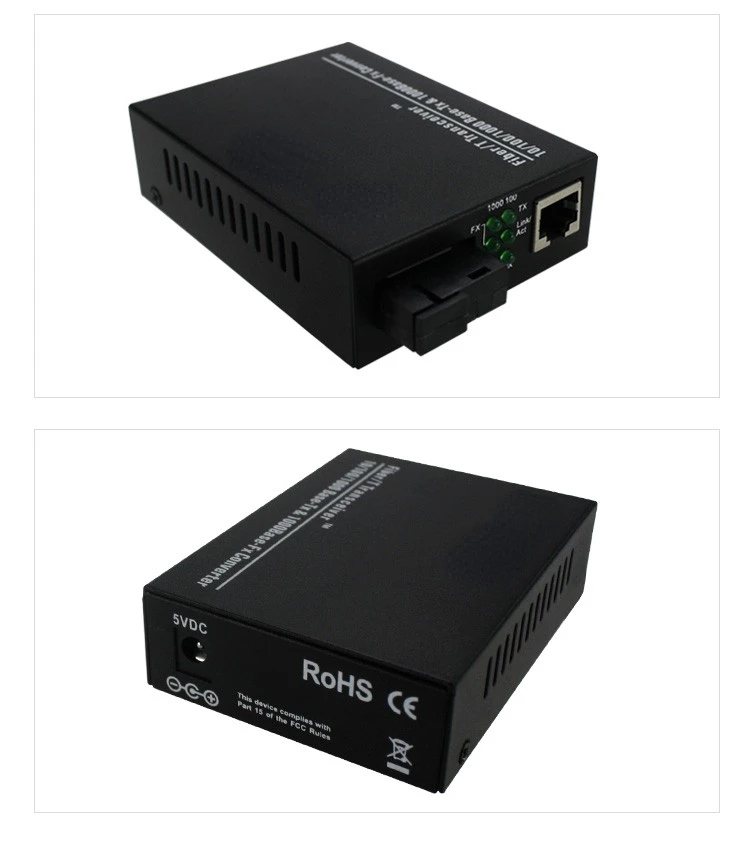 Single Mode Single 100M Wdm 20km Fiber Optic To Rj45 Media Converter 1 pair fiber optic converter 8 channel forward phoenix terminal audio single fiber single mode 20km fc connector