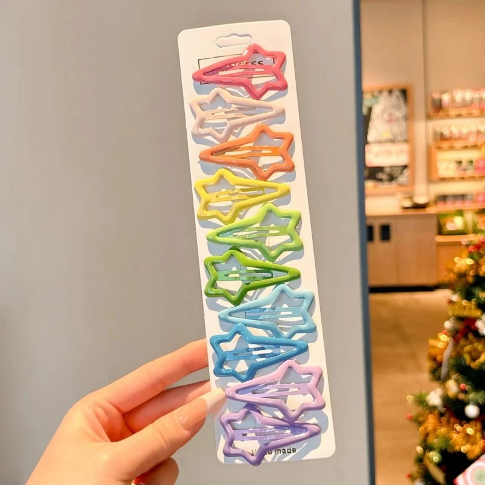 10PCS Handmade Colorful Hair Clips:Star&Heart Shaped Barrettes, Cute Hair Accessories for Girls, Vibrant Hairpins for Daily Wear