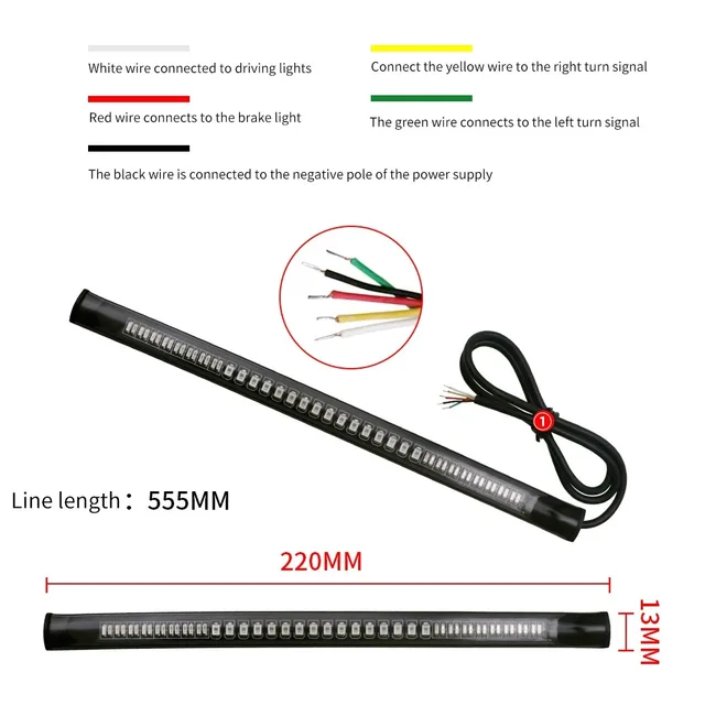 20/30/40cm Motorcycle taillight LED turn signal Led Strobe Brake light Direction light LED Decorative light Warning taillight