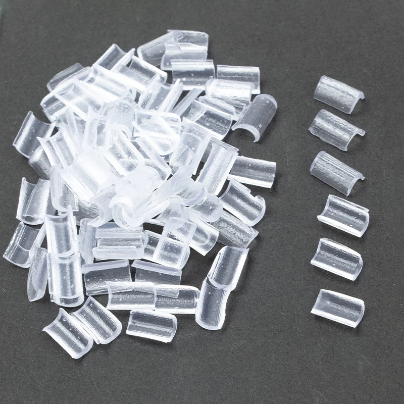 Glue Nail Tip Keratin Nail Tip for hair extension Strong adhesive / Transparent Color 100pcs