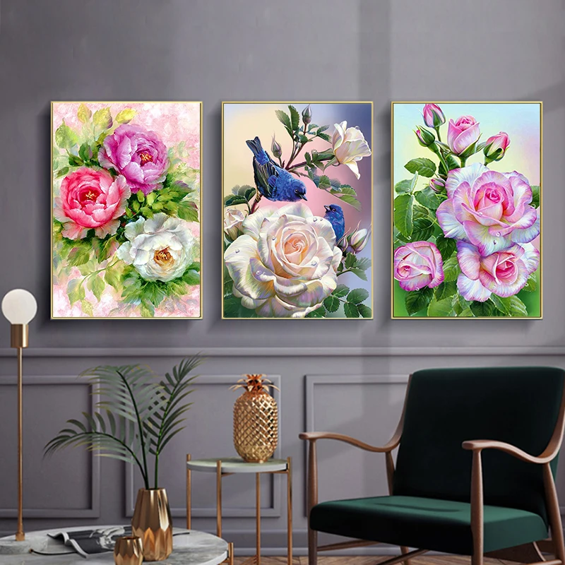 Zariocy 5D Diamond Painting Kits Bouquet Roses, DIY Peinture