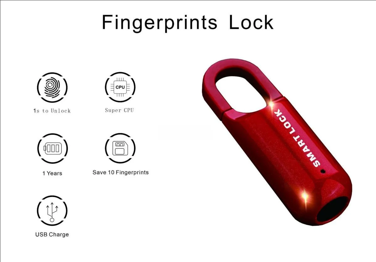 Intelligentes Vorhängeschloss zum Entsperren von Gepäck, Rucksäcken, Lagerschränken, Schlafsälen und Fingerabdruckschlössern, kleiner Mini-Schlosskopf_voghion.com