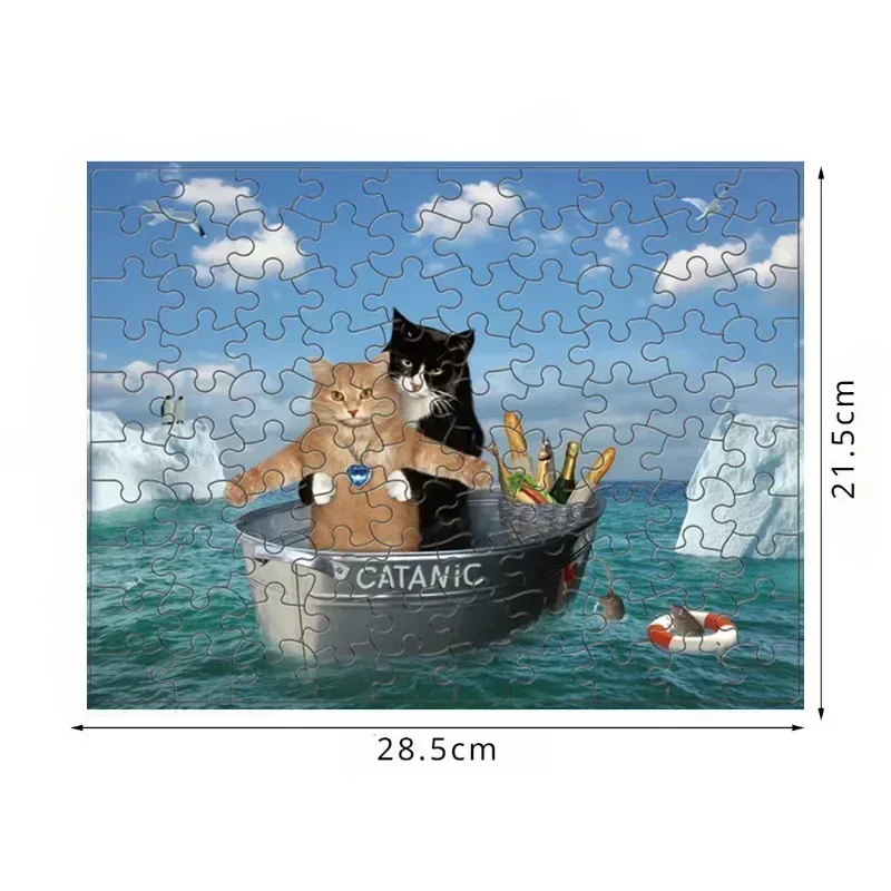 28.5*21.5cm Paper Jigsaw Puzzle 100 Pieces Animals Adult Stress Relief Children Educational Entertainment Toys Christmas Gift 3