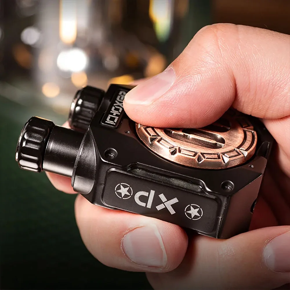 EDC Mechanical Twin Linkage Ratchet Button Luminous Coin Decompression Fidget Metal Magnetic Push Slider Stress Relief Toy Gift