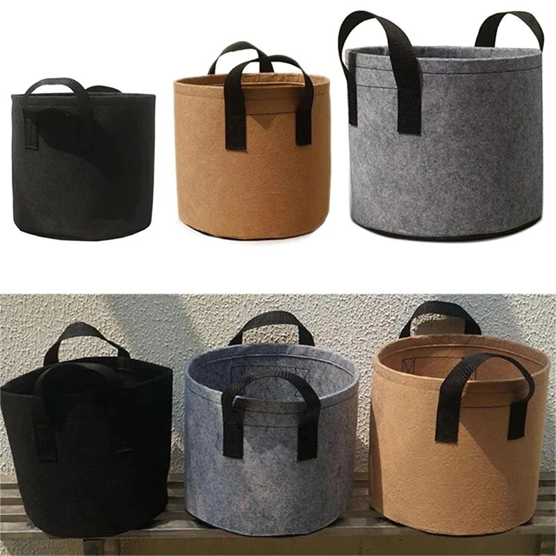 2/3/5 Gallon Garden Grow Bags Flower Vegetable Aeration Planting Pot Container Planter Pouch With Handles Grow Planting Bag