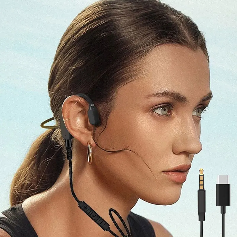 Real Air Bone Conduction Headphone Wired Earphones Type C and iPhone