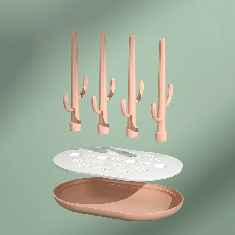 New Cute Baby Bottle Drying Rack Solid Color Baby Feeding Bottle Drain Rack Holder Feeding Stuff