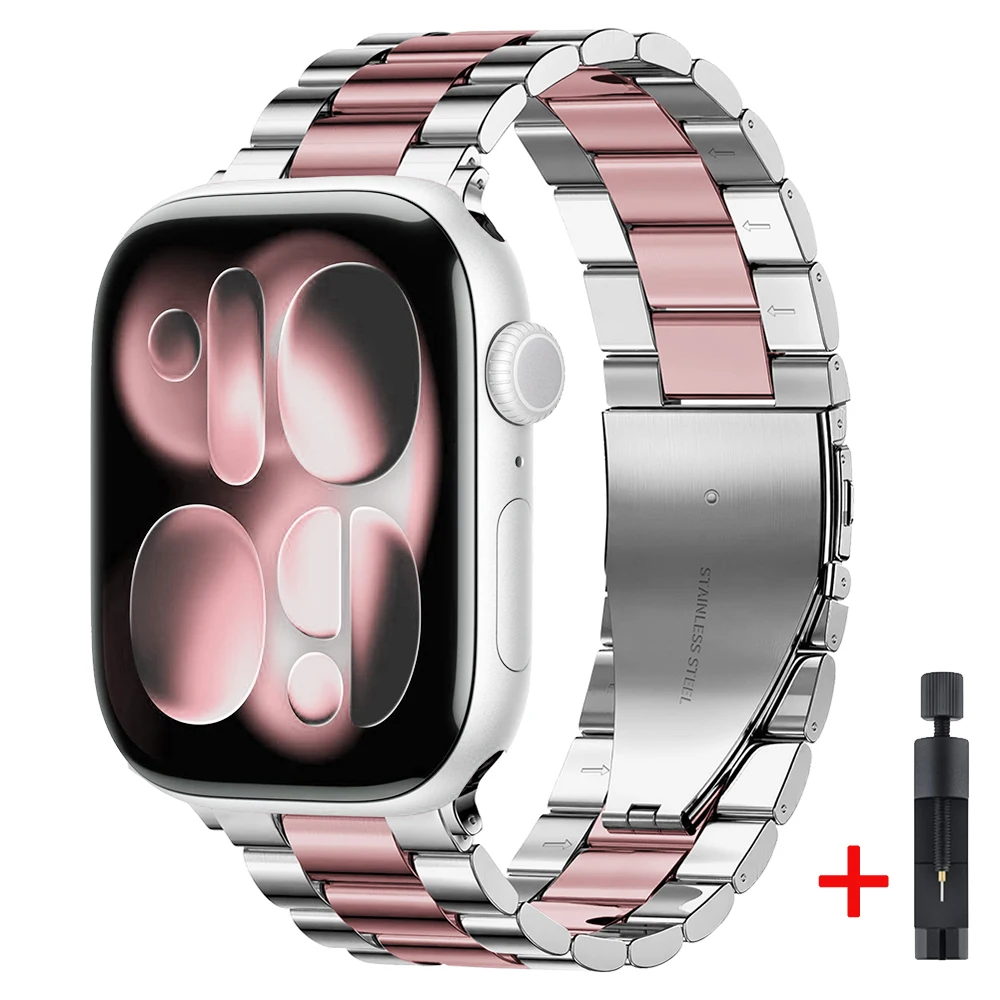 Elegant Metal Bracelet for Apple Watch - Fashionable Strap and Belt Accessory